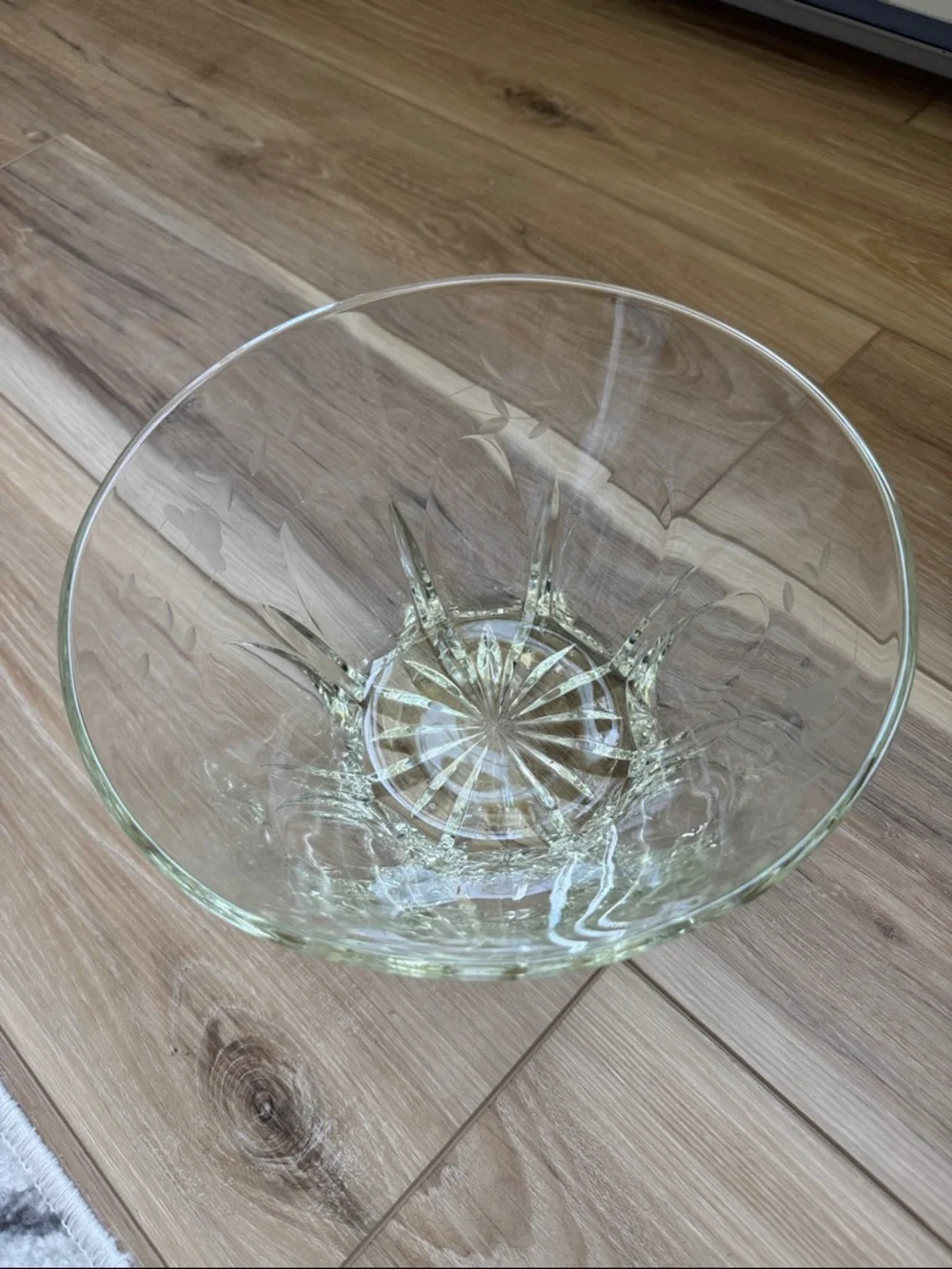 VINTAGE PRINCESS HOUSE HERITAGE LEAD CRYSTAL SALAD SERVING BOWL